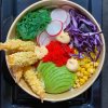 130. Poké Bowl met gefrituurde garnalen
